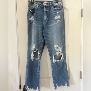 Flying Monkey high rise distressed jeans.